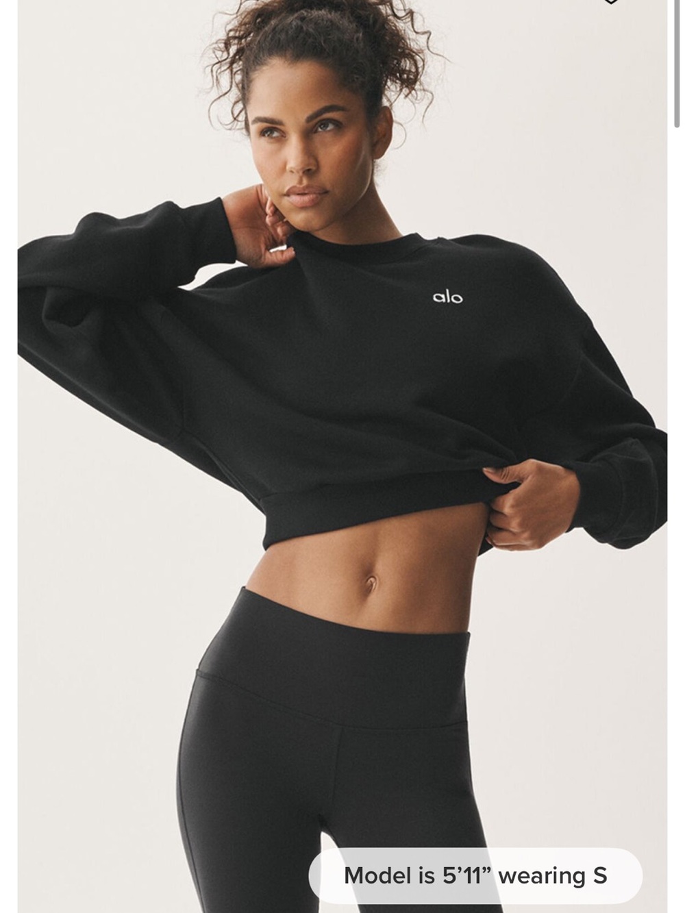 ALO Yoga women’s cropped accolade crew neck sweatshirt